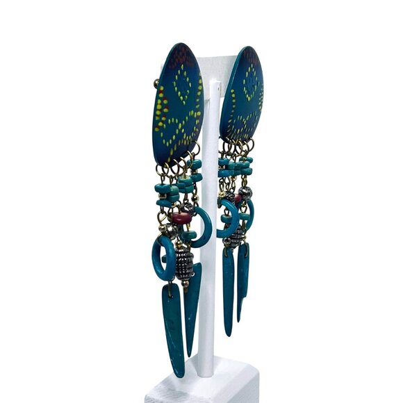 Chunky Tribal Inspired Beaded Necklace & Earrings Set (5871) - Picture 8 of 10